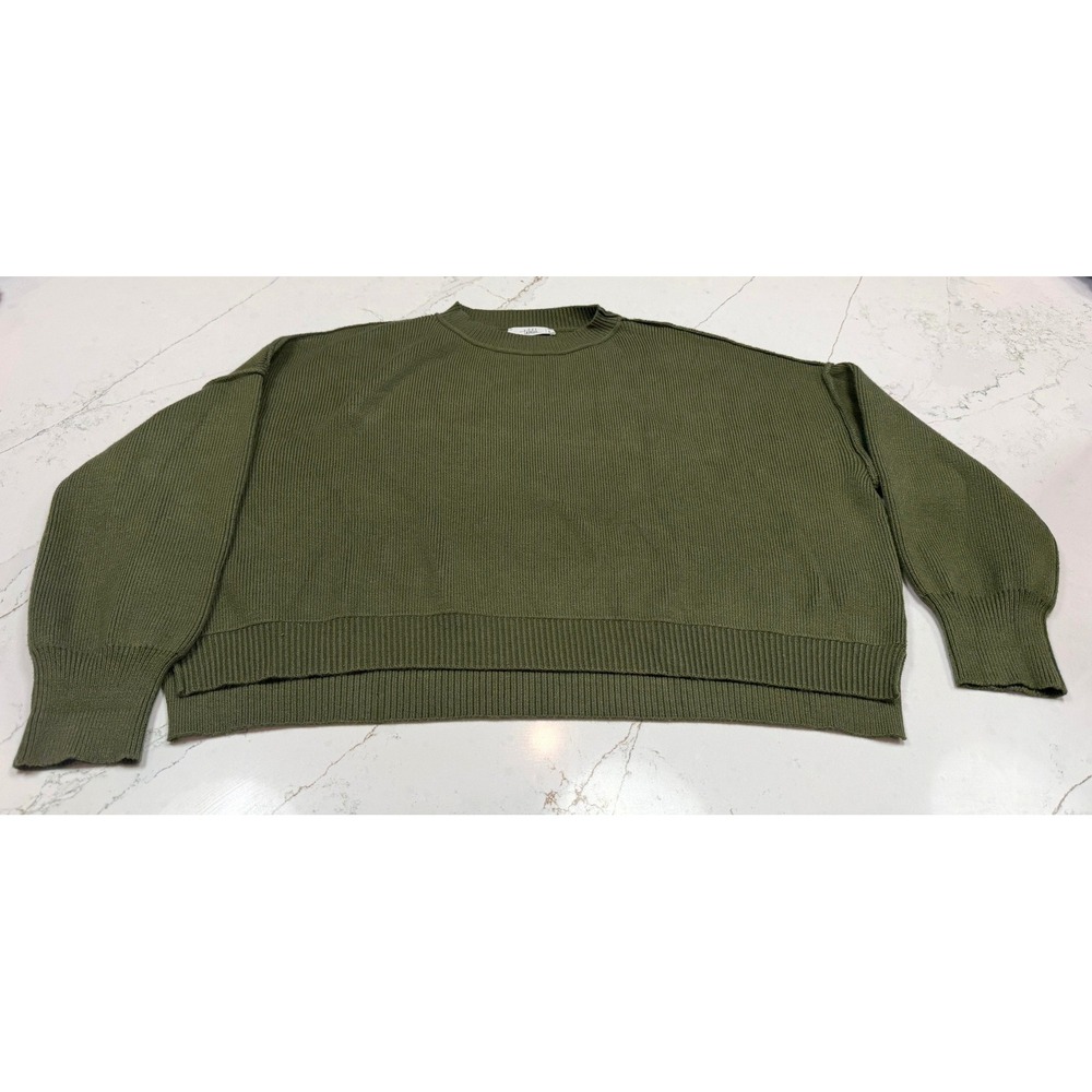 Talulah Olive Green Knit Sweater Crew Neck Relaxed Fit Women's Size‎ S